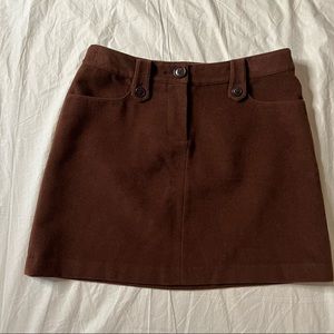 Boden Brown Wool Blend Mini Skirt Size 10
